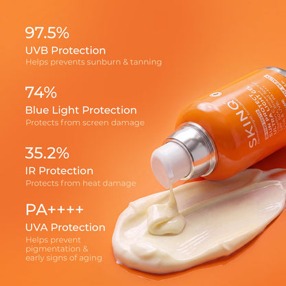 SKINQ Sun Protect Ultra Light Gel Sunscreen SPF 50+ PA++++ Vitamin C, Dermat Formulated - label detail (14)