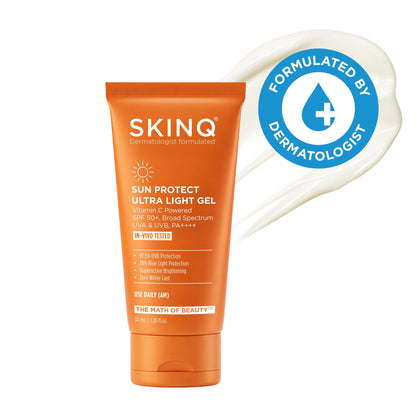 SKINQ Sun Protect Ultra Light Gel Sunscreen SPF 50+ PA++++ Vitamin C, Dermat Formulated - front view (20)