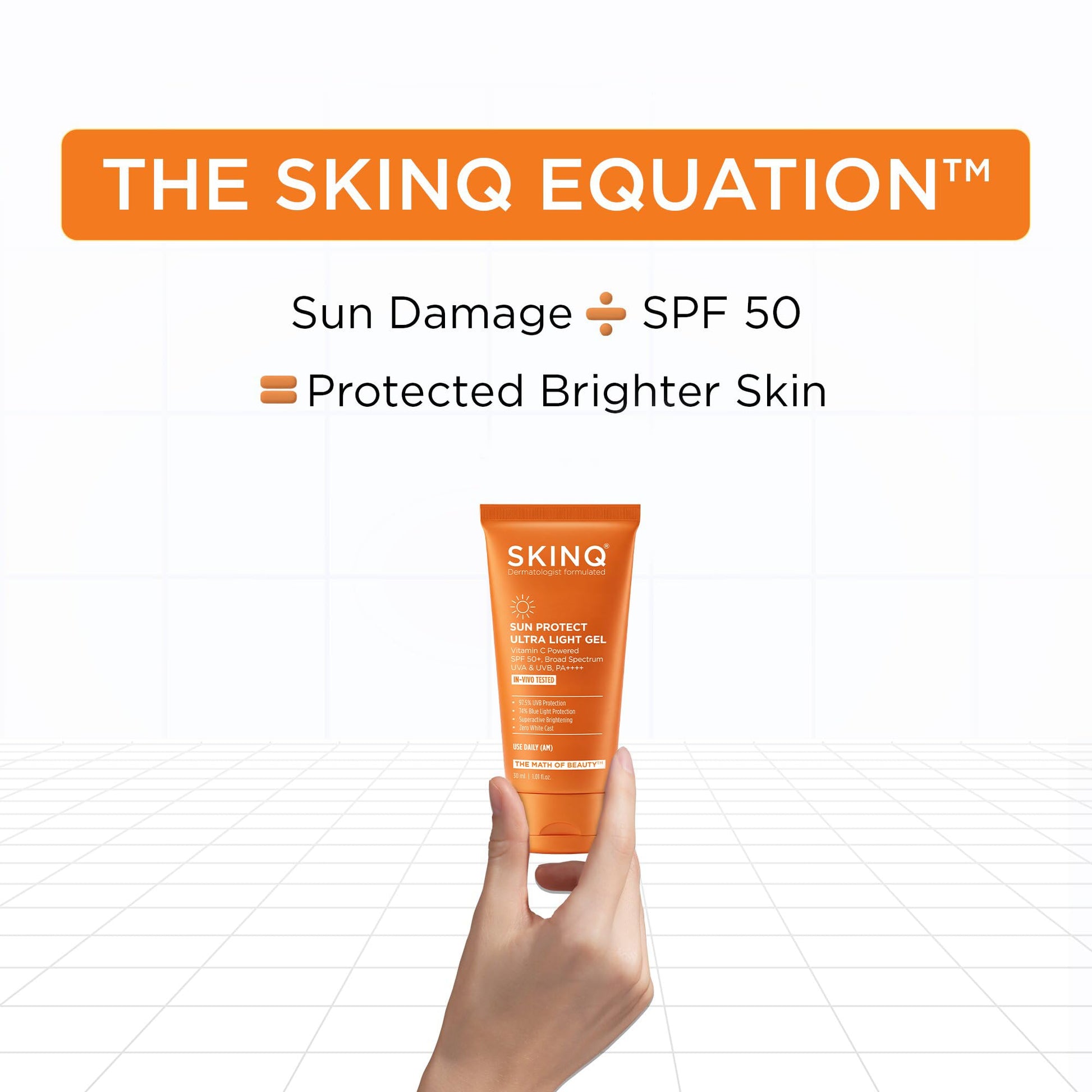 SKINQ Sun Protect Ultra Light Gel Sunscreen SPF 50+ PA++++ Vitamin C, Dermat Formulated - label detail (23)
