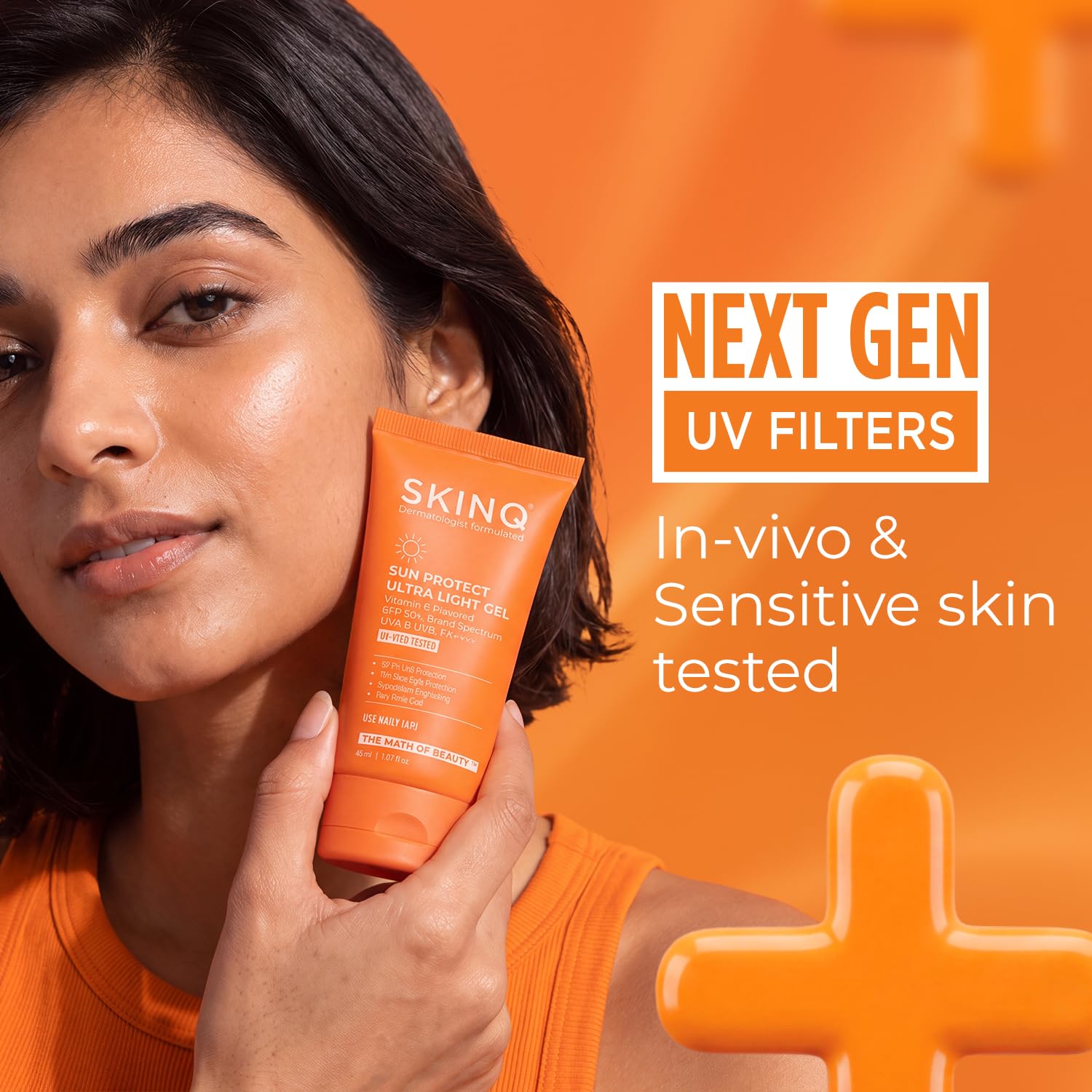 SKINQ Sun Protect Ultra Light Gel Sunscreen SPF 50+ PA++++ Vitamin C, Dermat Formulated - front view (28)