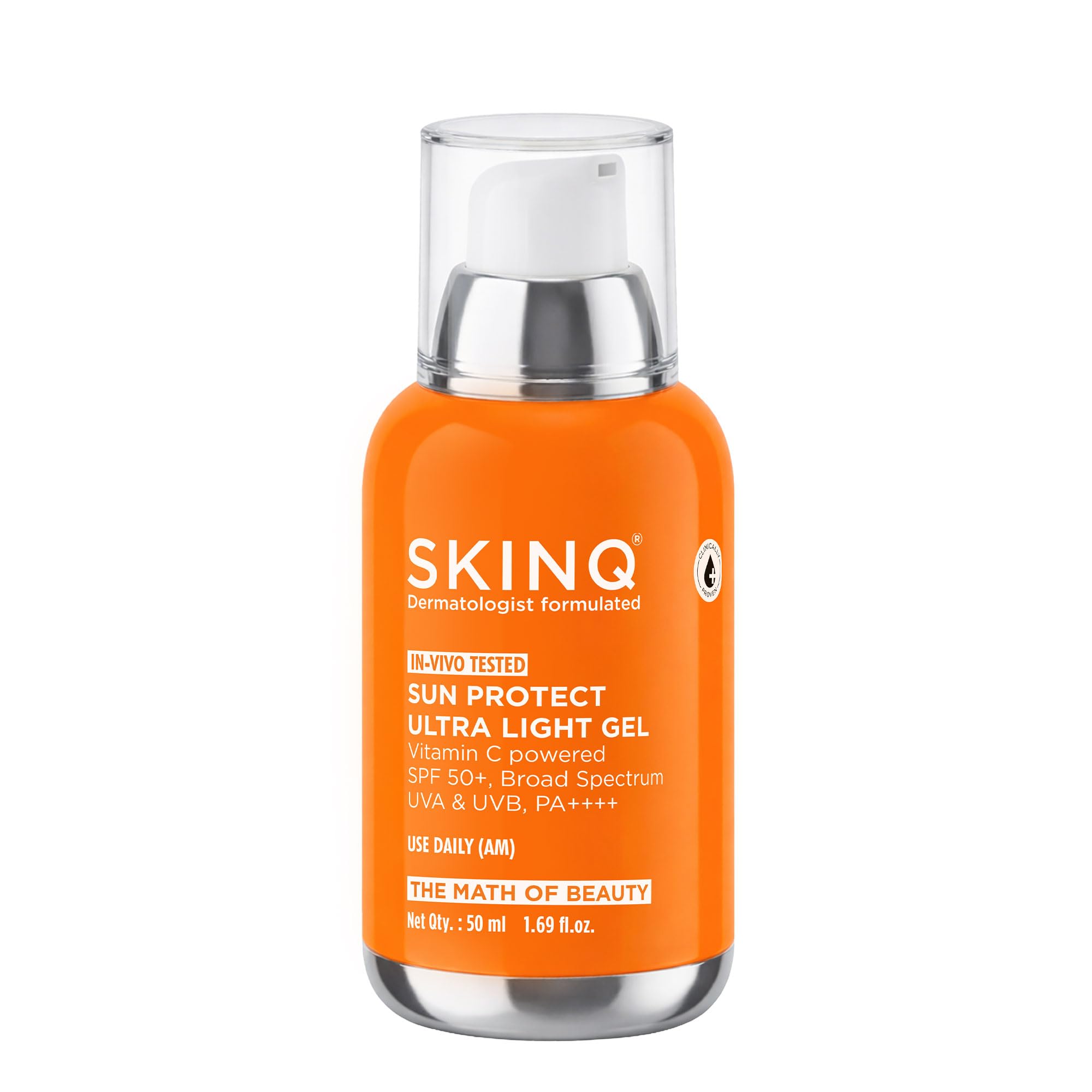 SKINQ Sun Protect Ultra Light Gel Sunscreen SPF 50+ PA++++ Vitamin C, Dermat Formulated (32)
