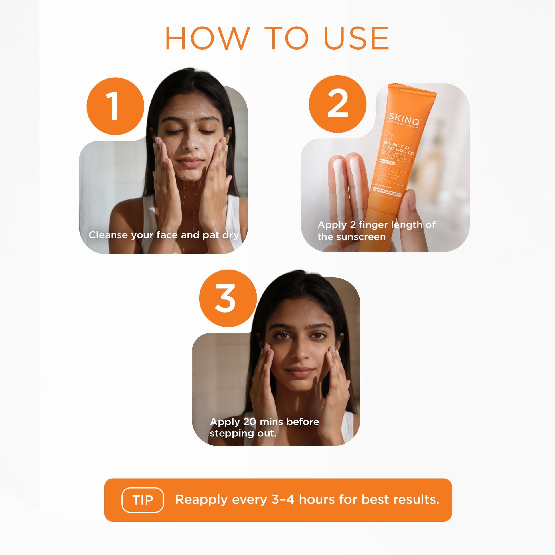 SKINQ Sun Protect Ultra Light Gel Sunscreen SPF 50+ PA++++ Vitamin C, Dermat Formulated - close-up detail