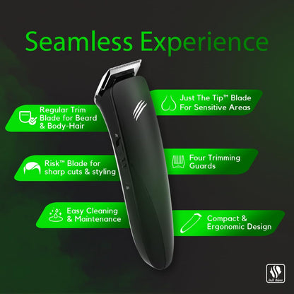 Skull Shaver Baby Beast Trimmer 3SUM 3-IN-1 PRO, All-in-1 Beard, Chest & Body Trimmer, Cordless, 45 Min, 3 Attachments - labe