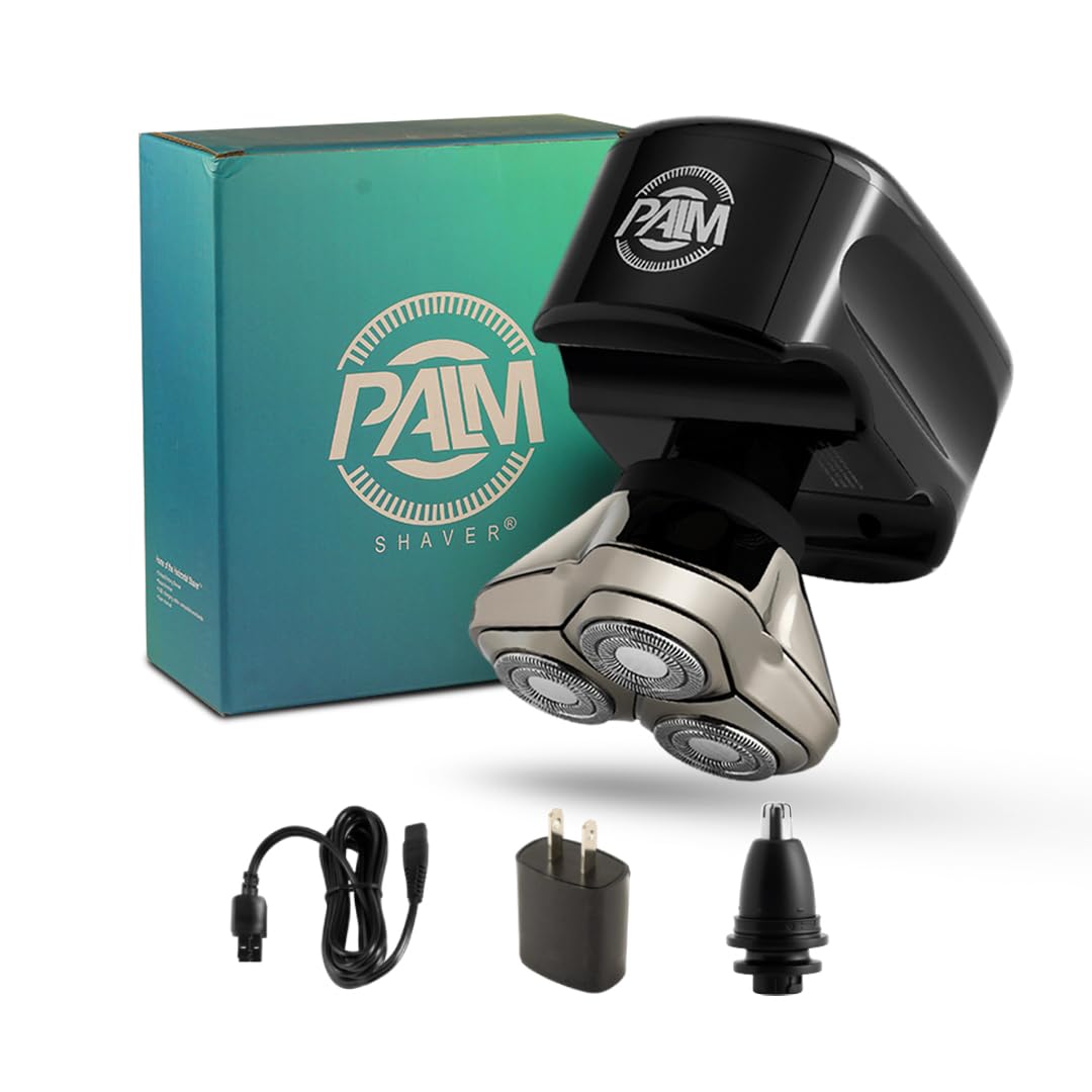 Skull Shaver Palm Shaver for Men - Compact Electric Rotary Shaver, Cordless, Waterproof