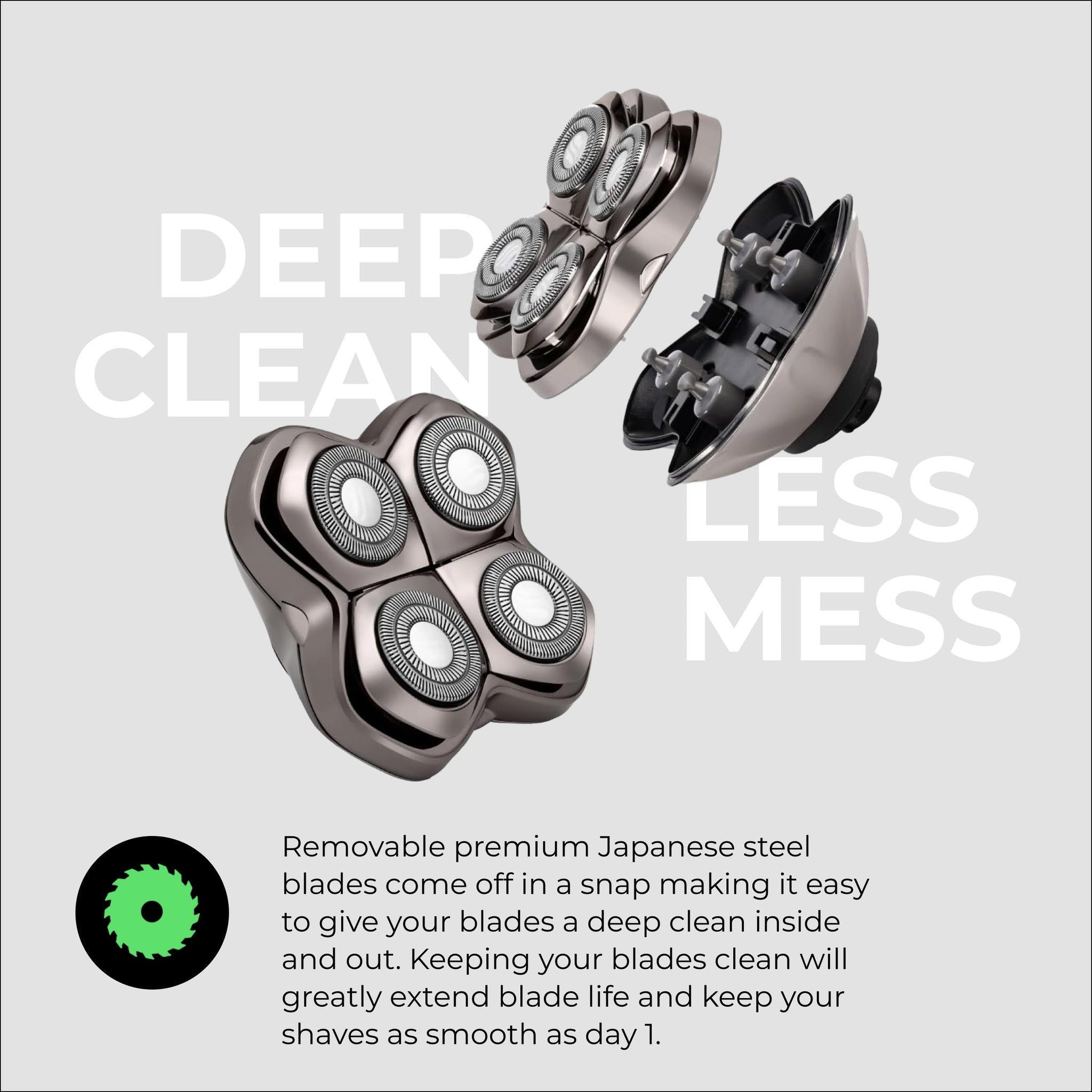 Skull Shaver Palm Shaver for Men - Compact Electric Rotary Shaver, Cordless, Waterproof - in use
