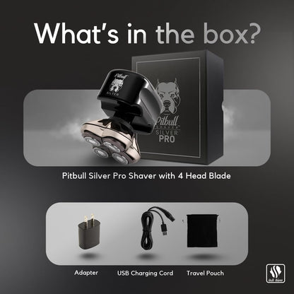 Skull Shaver Pitbull Silver PRO SX5 Electric Head Shaver for Men, Wet & Dry, IPX6 Water Resistant with Vacuum System - back v