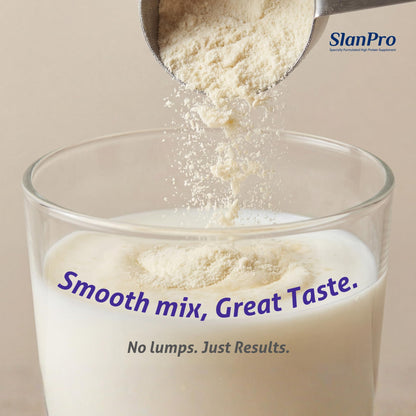 Slaney Slanpro High Protein Whey Powder, Vanilla Flavor, 400gm, Sugar Free, Gluten Free, Trans-Fat Free - label detail