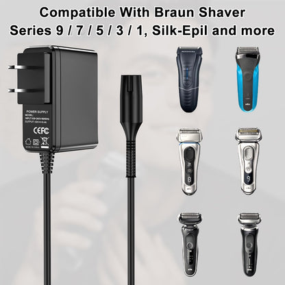 Solopen 12V Charging Adapter for Braun Shavers Series 3/5/7/9 and More, DC 12V 400mA - front view