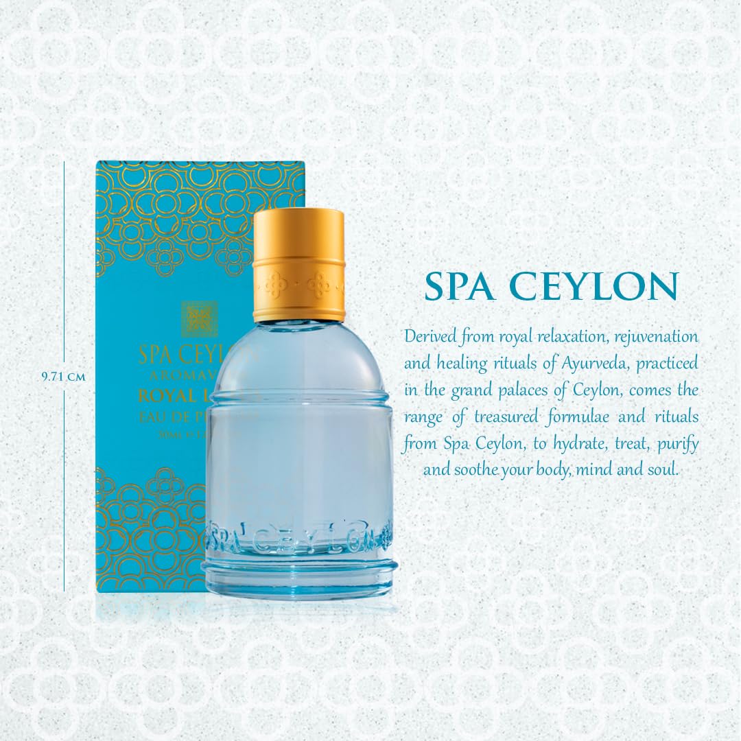 SPA CEYLON Eau de Parfum Spray, 50ml, Vegan Formula with Floral Notes, Spice Accents, and Amber Base - front view (25)