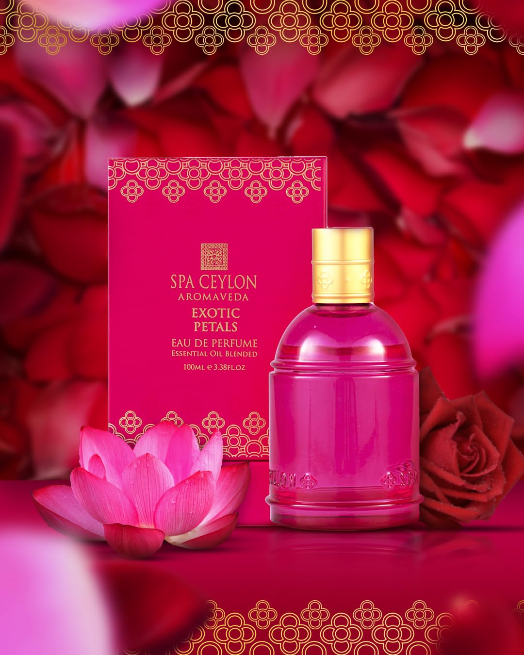 SPA CEYLON Eau de Parfum Spray, 50ml, Vegan Formula with Floral Notes, Spice Accents, and Amber Base - packaging