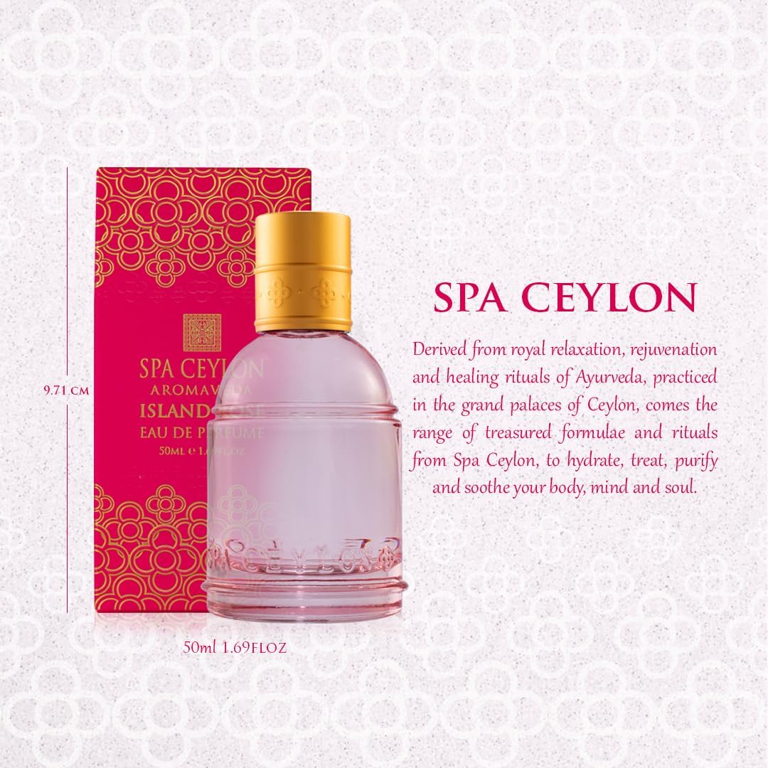 SPA CEYLON Eau de Parfum Spray, 50ml, Vegan Formula with Floral Notes, Spice Accents, and Amber Base - front view (6)