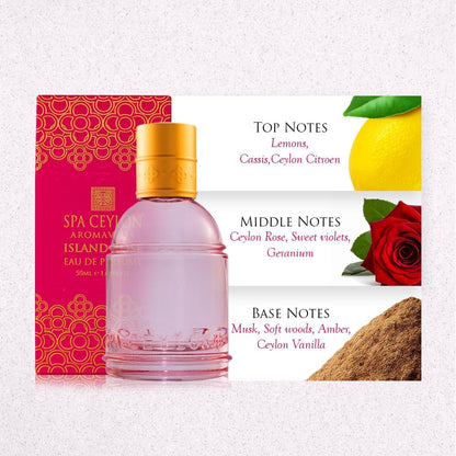 SPA CEYLON Eau de Parfum Spray, 50ml, Vegan Formula with Floral Notes, Spice Accents, and Amber Base - back view (7)