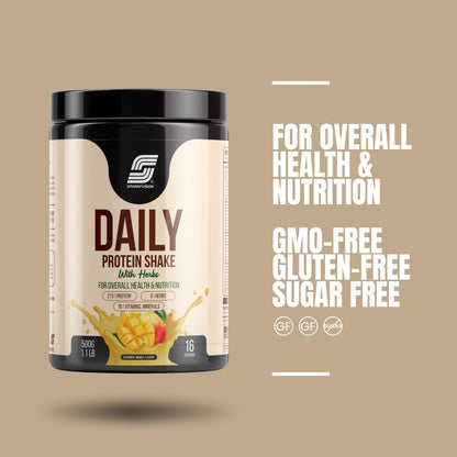 Sparkfusion Daily Protein Shake With Herbs Powder, Whey Protein with 8 Ayurvedic Herbs, Adult - front view