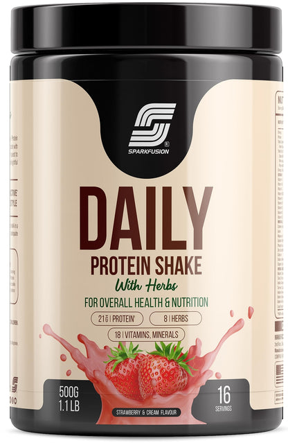 Sparkfusion Daily Protein Shake With Herbs Powder, Whey Protein with 8 Ayurvedic Herbs, Adult (26)
