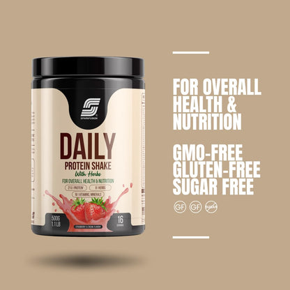 Sparkfusion Daily Protein Shake With Herbs Powder, Whey Protein with 8 Ayurvedic Herbs, Adult - front view (27)