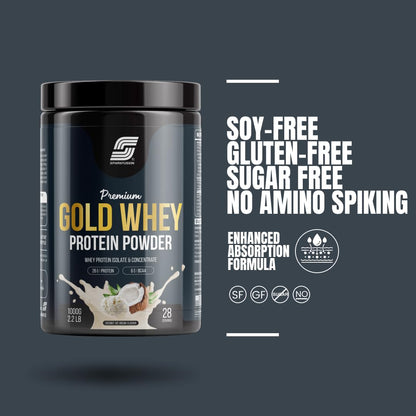 Sparkfusion Gold Whey Protein Isolate Powder Supplement, 1 kg (Pack of 1) - back view (11)