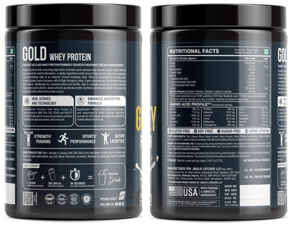Sparkfusion Gold Whey Protein Isolate Powder Supplement, 1 kg (Pack of 1) - close-up detail (14)