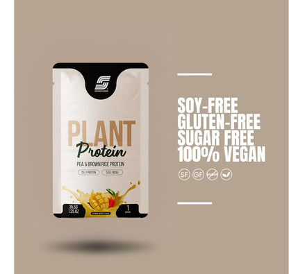 Sparkfusion Plant Protein Powder - Pea & Brown Rice Protein, Vegan, Gluten-Free, Soy-Free, Non-GMO, Digestive Enzymes - back 