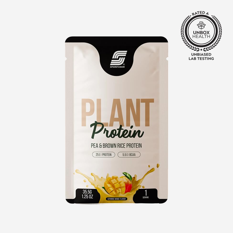 Sparkfusion Plant Protein Powder - Pea & Brown Rice Protein, Vegan, Gluten-Free, Soy-Free, Non-GMO, Digestive Enzymes - in us