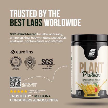 Sparkfusion Plant Protein Powder - Pea & Brown Rice Protein, Vegan, Gluten-Free, Soy-Free, Non-GMO, Digestive Enzymes - front