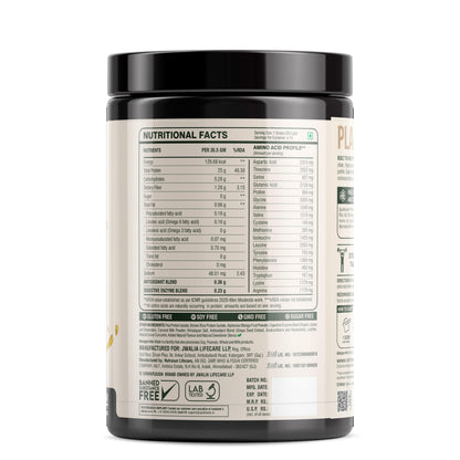 Sparkfusion Plant Protein Powder - Pea & Brown Rice Protein, Vegan, Gluten-Free, Soy-Free, Non-GMO, Digestive Enzymes - label