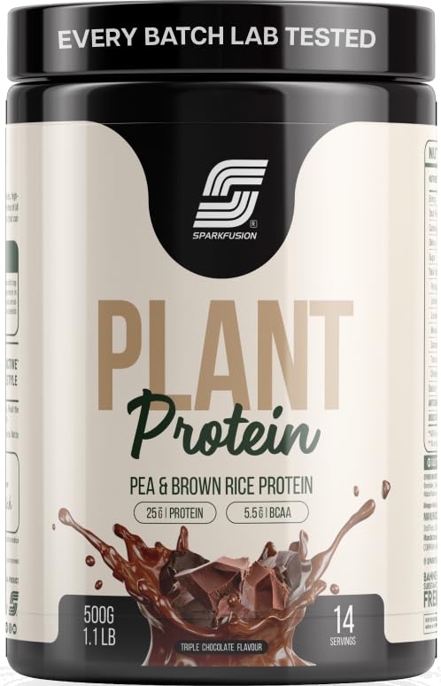 Sparkfusion Plant Protein Powder - Pea & Brown Rice Protein, Vegan, Gluten-Free, Soy-Free, Non-GMO, Digestive Enzymes (34)