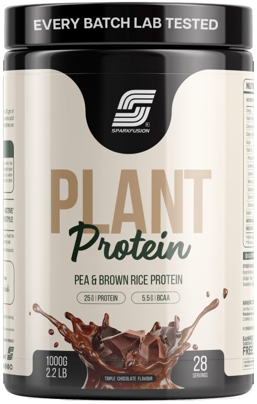 Sparkfusion Plant Protein Powder - Pea & Brown Rice Protein, Vegan, Gluten-Free, Soy-Free, Non-GMO, Digestive Enzymes (39)