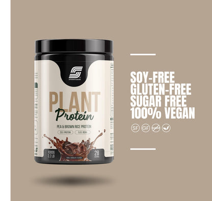 Sparkfusion Plant Protein Powder - Pea & Brown Rice Protein, Vegan, Gluten-Free, Soy-Free, Non-GMO, Digestive Enzymes - back 