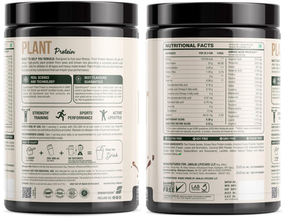 Sparkfusion Plant Protein Powder - Pea & Brown Rice Protein, Vegan, Gluten-Free, Soy-Free, Non-GMO, Digestive Enzymes - close