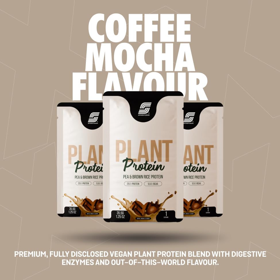 Sparkfusion Plant Protein Powder - Pea & Brown Rice Protein, Vegan, Gluten-Free, Soy-Free, Non-GMO, Digestive Enzymes - packa