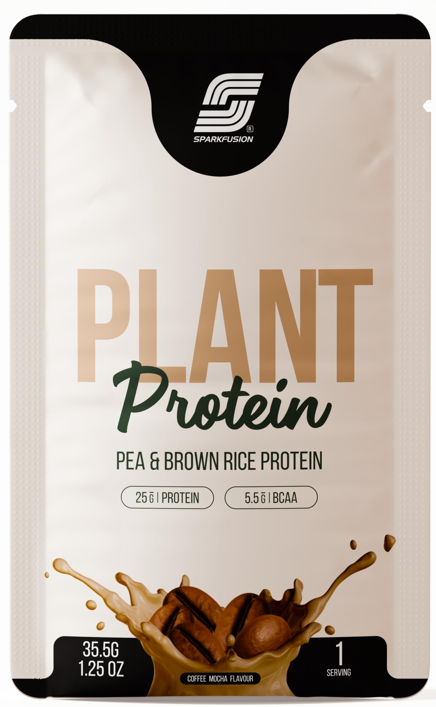 Sparkfusion Plant Protein Powder - Pea & Brown Rice Protein, Vegan, Gluten-Free, Soy-Free, Non-GMO, Digestive Enzymes - size 