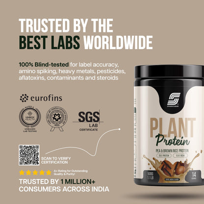 Sparkfusion Plant Protein Powder - Pea & Brown Rice Protein, Vegan, Gluten-Free, Soy-Free, Non-GMO, Digestive Enzymes - front