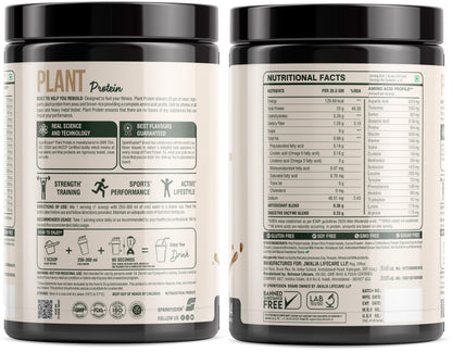 Sparkfusion Plant Protein Powder - Pea & Brown Rice Protein, Vegan, Gluten-Free, Soy-Free, Non-GMO, Digestive Enzymes - ingre