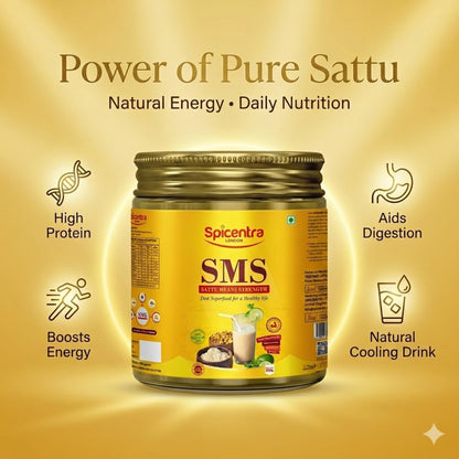 Spicentra Sattu Powder Roasted Bengal Gram, 500g Pack, Chana Sattu Natural Protein Mix, FSSAI Certified, No Artificial Additi