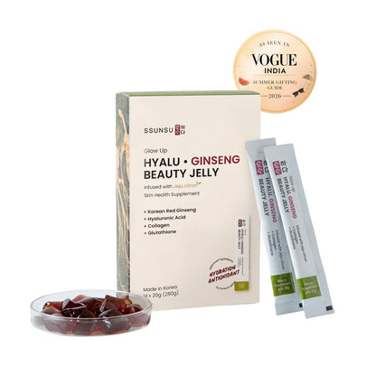 SSUNSU Hyalu Ginseng Jelly Supplement, 14 Sticks, 280g, Korean Red Ginseng with Collagen, Hyaluronic Acid & Glutathione - fro