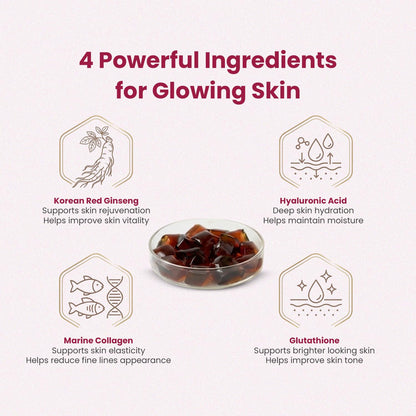 SSUNSU Hyalu Ginseng Jelly Supplement, 14 Sticks, 280g, Korean Red Ginseng with Collagen, Hyaluronic Acid & Glutathione - siz