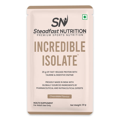 Steadfast Nutrition Incredible Isolate Whey Protein Powder, 900g, 30 Sachets, Low Carb Formula