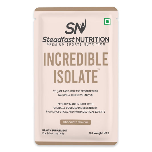 Steadfast Nutrition Incredible Isolate Whey Protein Powder, 900g, 30 Sachets, Low Carb Formula