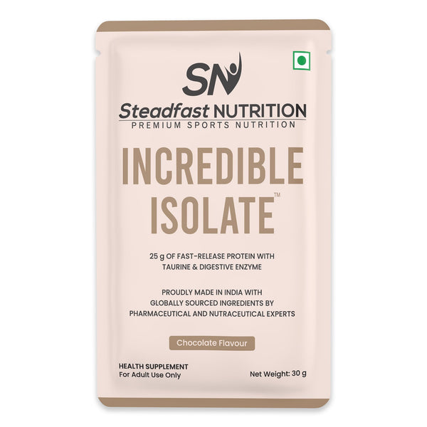 Steadfast Nutrition Incredible Isolate Whey Protein Powder, 900g, 30 Sachets, Low Carb Formula