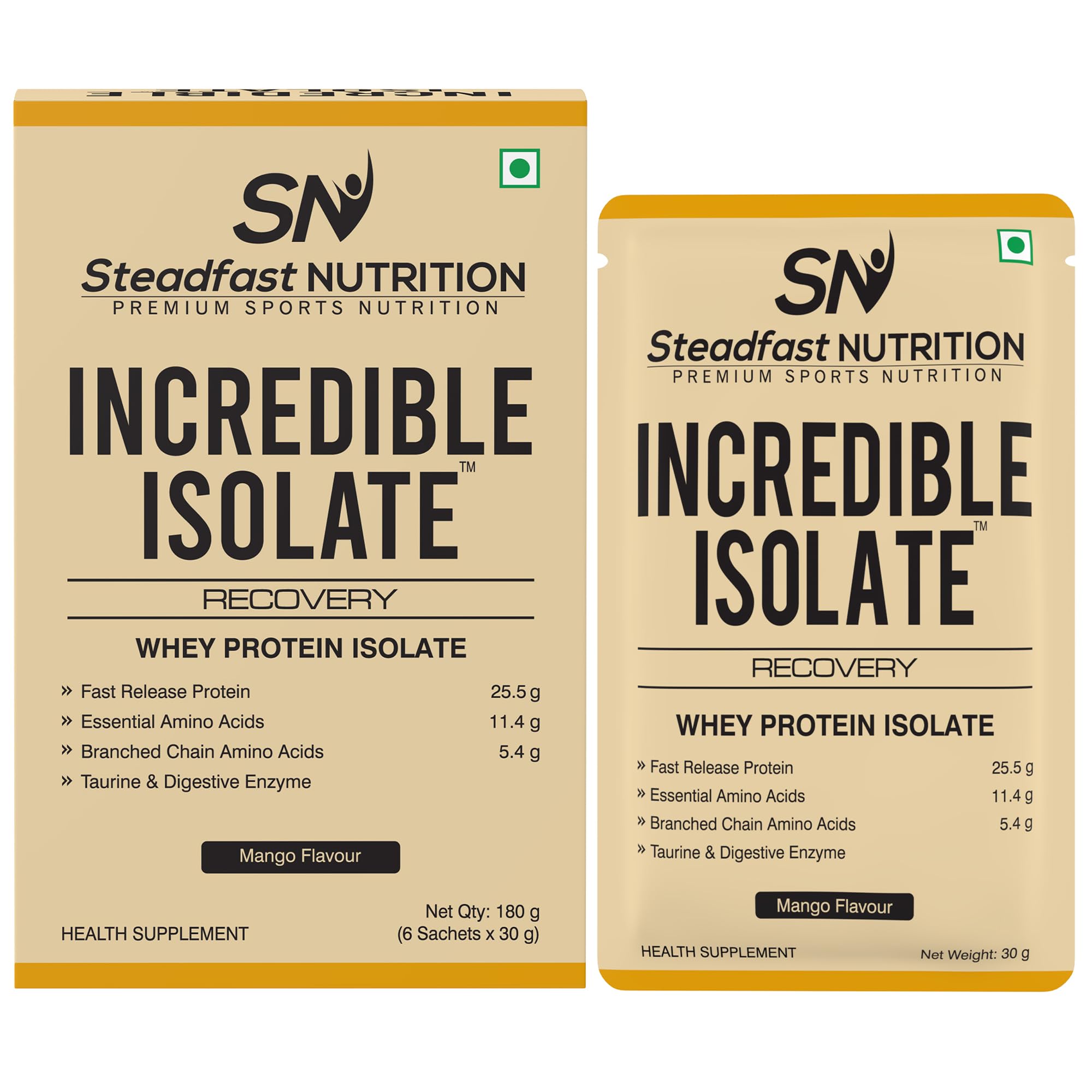 Steadfast Nutrition Incredible Isolate Whey Protein Powder, 900g, 30 Sachets, Low Carb Formula - back view (12)