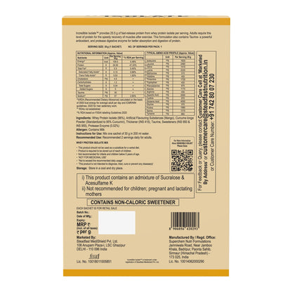 Steadfast Nutrition Incredible Isolate Whey Protein Powder, 900g, 30 Sachets, Low Carb Formula - close-up detail (16)