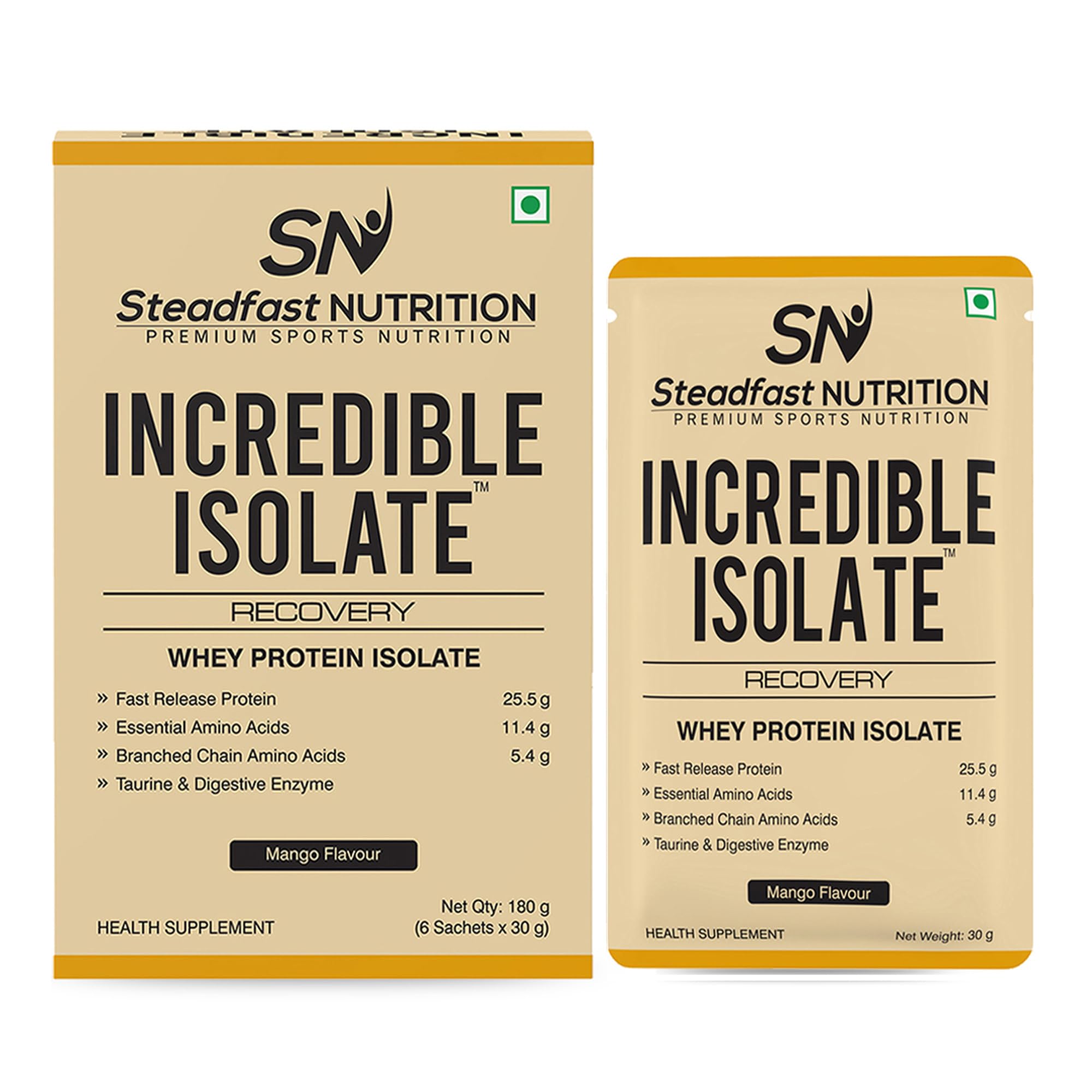 Steadfast Nutrition Incredible Isolate Whey Protein Powder, 900g, 30 Sachets, Low Carb Formula - back view (18)