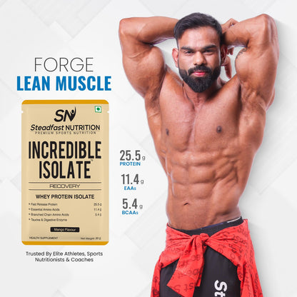 Steadfast Nutrition Incredible Isolate Whey Protein Powder, 900g, 30 Sachets, Low Carb Formula - label detail (20)