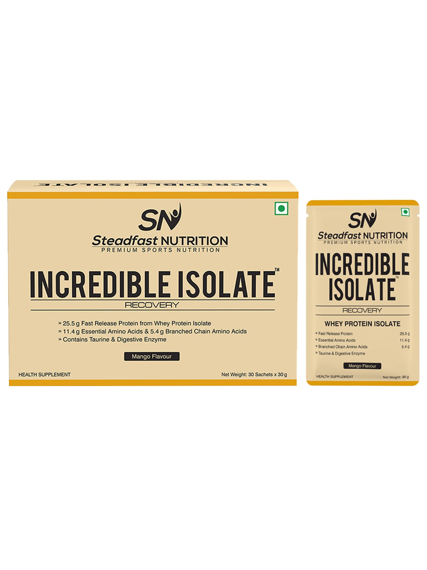 Steadfast Nutrition Incredible Isolate Whey Protein Powder, 900g, 30 Sachets, Low Carb Formula - back view (23)