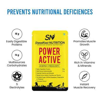 Steadfast Nutrition Power Active Whey Protein Concentrate, Adult Protein Supplement Powder, 35g Serving Sachets - front view 