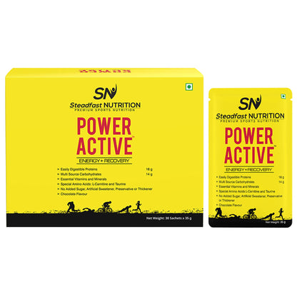 Steadfast Nutrition Power Active Whey Protein Concentrate, Adult Protein Supplement Powder, 35g Serving Sachets - back view (