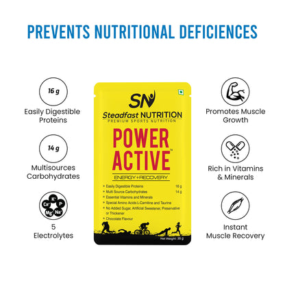 Steadfast Nutrition Power Active Whey Protein Concentrate, Adult Protein Supplement Powder, 35g Serving Sachets - front view