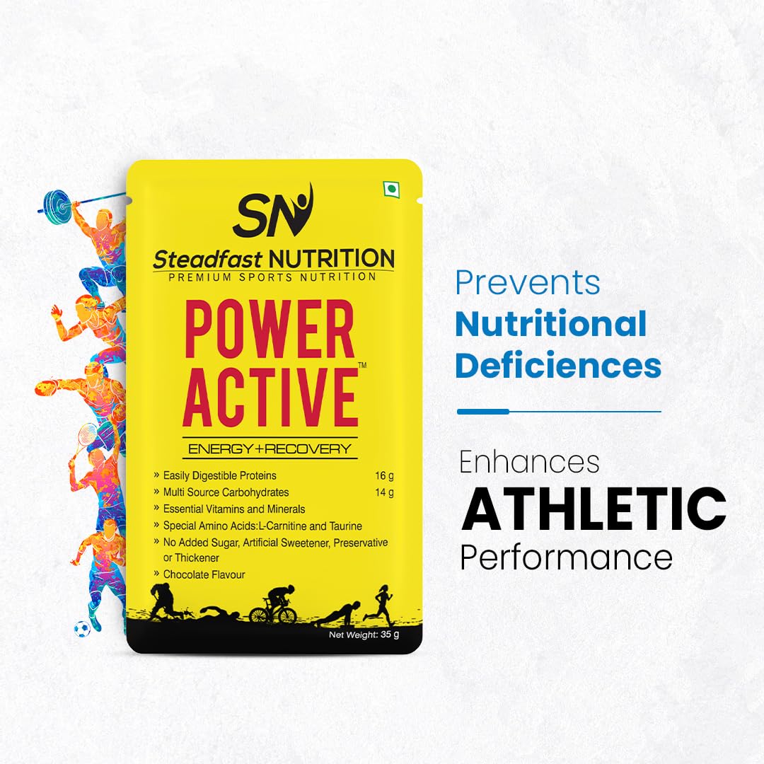 Steadfast Nutrition Power Active Whey Protein Concentrate, Adult Protein Supplement Powder, 35g Serving Sachets - label detai