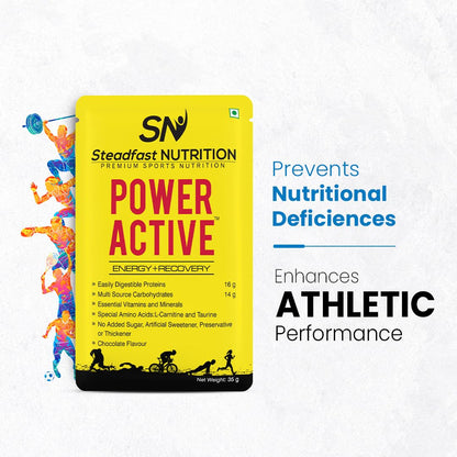 Steadfast Nutrition Power Active Whey Protein Concentrate, Adult Protein Supplement Powder, 35g Serving Sachets - label detai