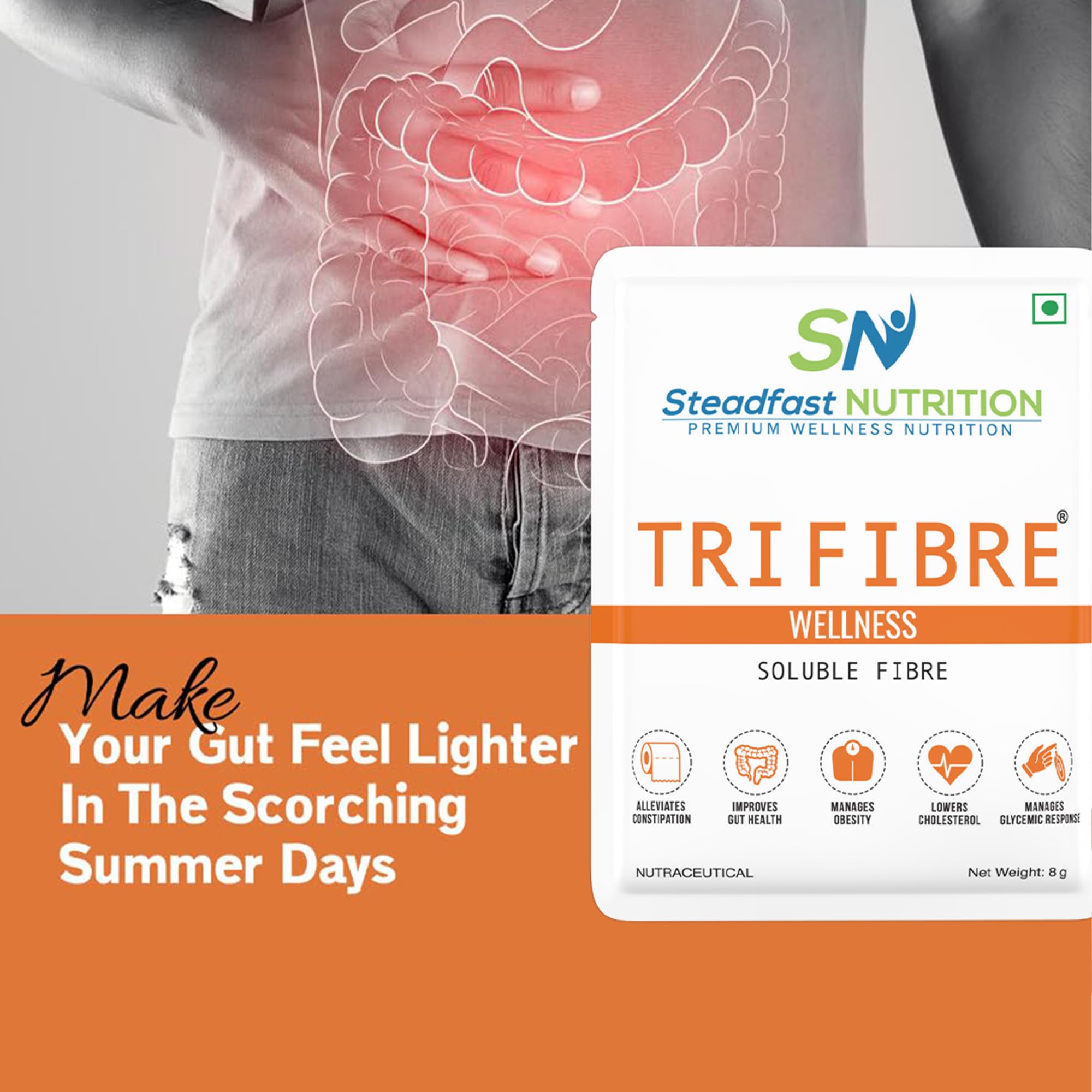 Steadfast Nutrition Tri Fibre Unflavoured Soluble Fiber Supplement Gluten Free - label detail (13)